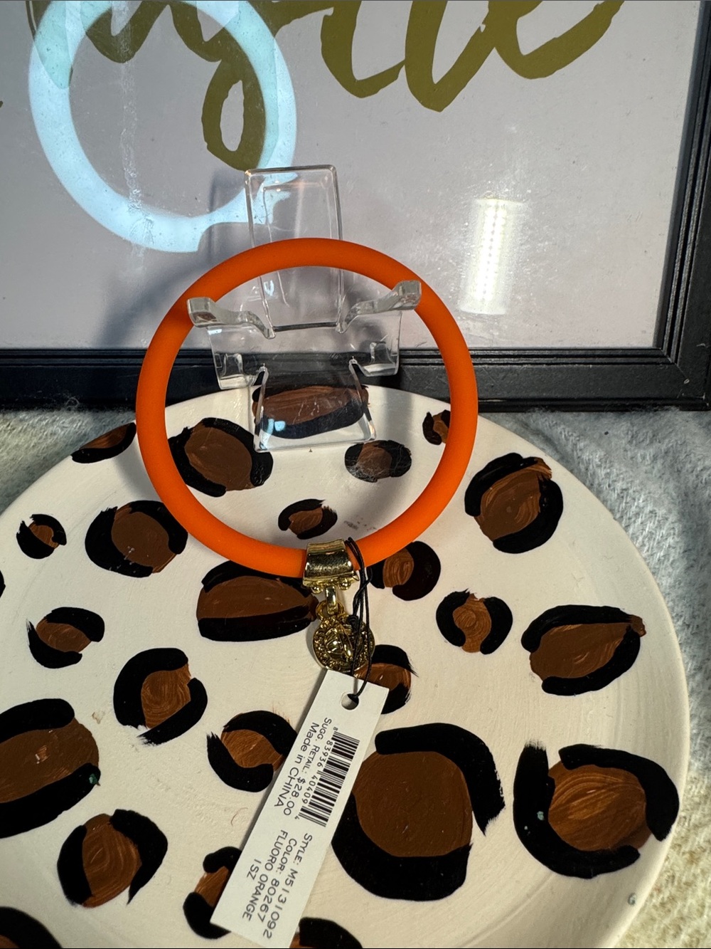 Marc Jacobs Orange Silicone Bracelet with Gold Accents